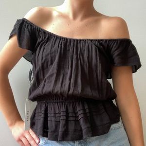 Flirty black blouse